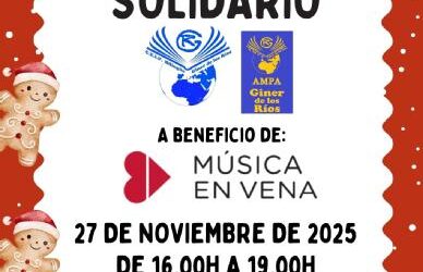 La comunidad educativa de Parla impulsa con su mercadillo solidario los conciertos terapéuticos de Música en Vena